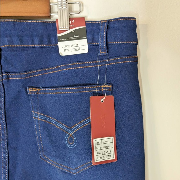 NWT Ling's Jeans capris, indigo, size 15/16 - Picture 5 of 5
